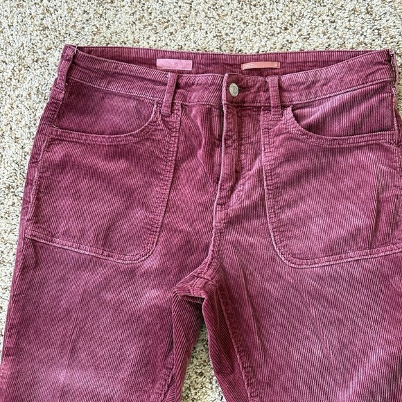 Pilcro Anthropologie Icon Corduroy Pants Women's Size 30 Burgundy Wine Stretch - Picture 2 of 16